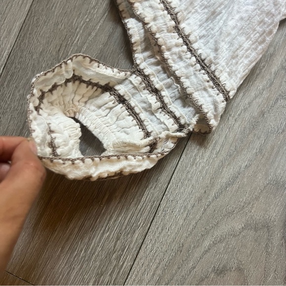 Sundance Peasant Top Embroidered|tunic cream Ivory| boho Sz XS oversized - Picture 7 of 14